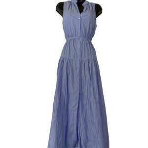 Long stripped flattering dress